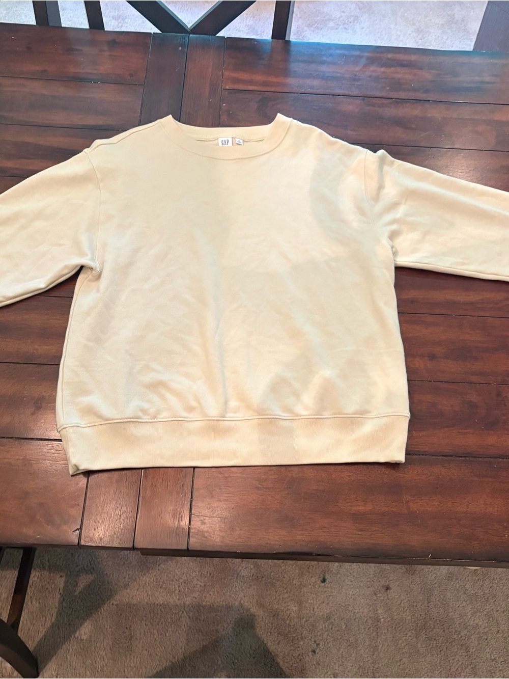 GAP Women's Light Cream Crew Sweatshirt